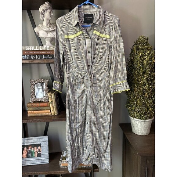 Le Superbe To-A-T Boyfriend Baller Midi Shirt Dress Black Grey Neon Womens Size - Picture 9 of 16